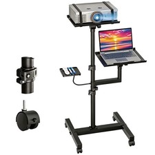 ORWOD Projector Stand, 2-Shelf Laptop Tripod Stand with 47 Inch, Black picture