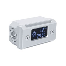Digital Flow Temperature Meter G1/4 LED Silver Metal PC Water Cooling OC-TFD-B05 picture