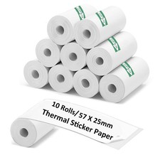 10 Rolls Mini Thermal Printer Paper, 57 X 25mm Sticker Paper for Most picture