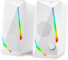 GS510 RGB Desktop Speakers, 2.0 Channel PC Computer Speaker with 4 Colorful LED picture