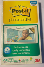 3M Post-It Photo Holiday Card Kit 20 4X8 Sheets & Envelopes Software Semi Gloss picture