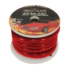 Absolute P020RD 0 Gauge 20 Feet Red Power Ground Wire Cable picture