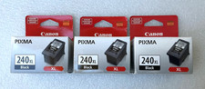3x Canon PG-240XL Fine Black Ink Cartridges GENUINE NEW Sealed picture