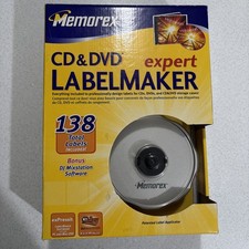 Memorex CD DVD Expert Label Maker Kit 138 Labels Applicator Software New In Box picture