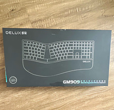 DELUX GM909 Wireless Ergonomic Split Keyboard Bluetooth 2.4G Palm Rest QWERTY picture