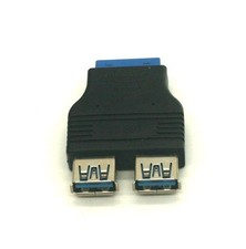 USB 3.0 Housing Adapter 20 Pin Female to Dual USB Ports Header picture