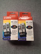 2 Canon BCI-21e  Color Printer Ink Cartridges. Lot Of 2 New Sealed In Box.I002 picture