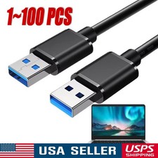 USB 3.0 A Male to A Cable Lot Data Transfer Super Speed Power Charger Metal 3FT picture