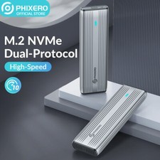 PHIXERO M.2 NVMe SSD NGFF SATA External Enclosure USB 3.2 Gen 2 10 Gbps Case Box picture