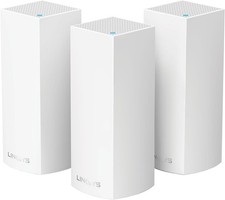 Lot of 3 Linksys Velop Tri-Band Whole Home Mesh Wi-Fi System WHW03 w/ cables picture
