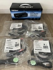 TRENDnet 4-Port Dual Monitor KVM Switch TK-440DP With 4 Sets Of Cables TK-CP06 picture