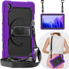 For Samsung Tab A7 10.4 A10.1 A10.5 S7 Shockproof Hybrid Case Kickstand w/ Strap picture