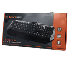 Blackweb Centaur Gaming Keyboard Backlit Ergonomic Design Braided USB Cable picture