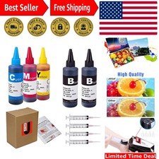 High Yield Dye Ink Refill Kit - 5 x 100ml with Syringes for Home Office Use picture