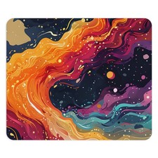 Cosmic Rainbow Swirl Mouse Pad | Abstract Galaxy Art, Colorful Desk Mat picture