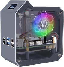 N07 MiniTower NAS Kit for Raspberry Pi 5 - Supports M.2 NVMe SSD & OLED Display picture