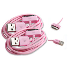 2X 10FT 30-PIN USB SYNC POWER CHARGER PINK CABLE CONNECTOR IPHONE 4S IPOD IPAD picture