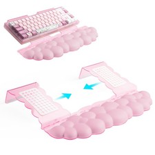 Pink Acrylic Keyboard Stand with Wrist Rest Detachable Adjustable Width Tray picture