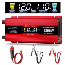 Car Power Inverter 1200W , DC 12v to 110v AC Converter with LCD Display and picture