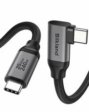 Silkland USB-C to USB-C Right Angle Cable 5 ft 20Gbps 240W 8K/5K/4K picture