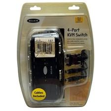 Belkin F1DJ104P-B OmniView 4-Port PS/2 VGA KVM Switch Cable Kit New Sealed picture