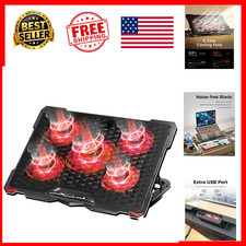 Laptop Cooling Pad 5 Fans for Up to 17.3 Inch Notebooks Adjustable Height Red picture