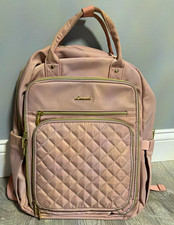 Lovevook Pink Quilted Backpack for Laptop, Padded Design with USB Port picture