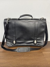 Stebco Black Leather Laptop Soft Sided Brief Case picture