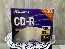 Memorex 30 pack (21) CD-R Recordable CD Disks Slim Jewel Cases 700MB 16x 80min picture