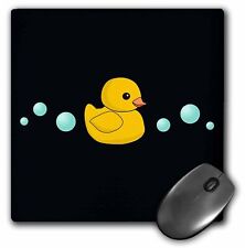 3dRose Cute Yellow Rubber Duckie cartoon with soap bubbles - kawaii ducky on bla picture
