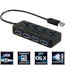 Sabrent HB-UM43 4-Port USB 3.0 Hub w/ Individual Power Switches and LEDs S-Speed picture