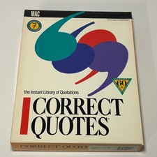 EXTREMELY RARE VINTAGE 1991 CORRECT QUOTES FOR MAC w/ Original Box & Manual picture