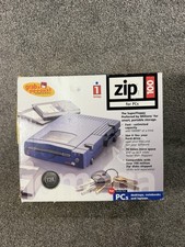 Vintage Iomega Zip 100 External Drive Parallel Port PC Blue Big Box Incomplete picture