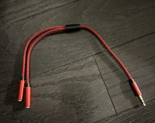 JSAUX Headphone Splitter, Audio Splitter 3.5mm Male TRS to 2 Dual 0.9ft, Red picture