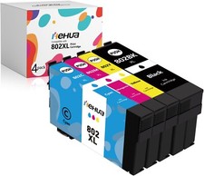 4P 802XL T802XL Ink Cartridges For Epson WorkForce Pro WF-4720 WF-4730 WF-4734 picture