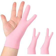 2pcs Artist Drawing Glove S Size Two Fingers Graphics Painting Glove Pink picture