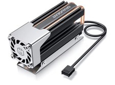 Ultra-Quiet M.2 2280 SSD Heatsink with Efficient Fan & Dual Copper Cooling Pipes picture