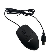 Amazon Basics MSU0939 3-Button USB Wired Optical Computer Mouse Black 