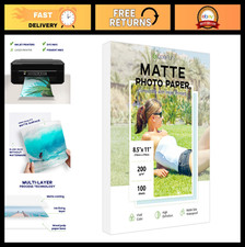 100 Sheets Matte Photo Paper 8.5x11 - 200GSM Inkjet Printer Paper for Dye & Pigm picture