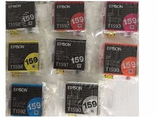 8 Genuine Epson R2000 T159 ink set 159 black cyan magenta yellow red orange picture