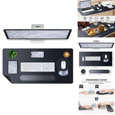 NXZGO 4-in-1 Mouse Pad Keyboard Wrist Rest Set Extended Desk Pad 35.4×15.7 Black picture