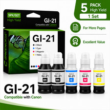 GREENCYCLE 5 Pack GI-21 GI21 Ink Refills for Canon PIXMA MegaTank G3270 G3290 picture