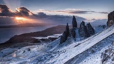 Landscape mountains sunset rock formation old man of Custom Gaming Mat Desk picture