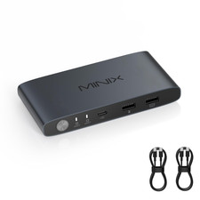 K1 USB C KVM Switch 1 Monitors 2 Computers, 4K@120Hz HDR, 100W PD 3.0, Dual USB- picture
