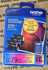 Brother LC79 XXL 3 Pack Cyan Magenta Yellow Color Ink Cartridges EXPIRED 01-2022 picture