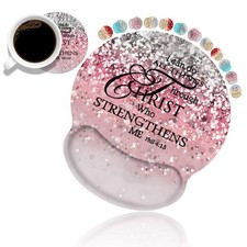 Ergonomic Pad Wrist and Coasters Set, Cute Wrist Rest Pad with Non-Slip PU Ba... picture