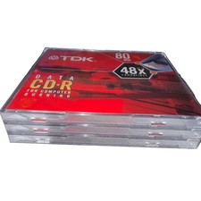TDK 80-Minute CD-R Discs 3-Pack New Original Plastic Wrapped 700 MB Rewritable  picture