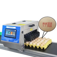 Fully automatic six head egg inkjet printer prints date text logo on eggs picture