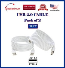 2-Pack – 10FT USB 2.0 Cable A-Male/A-Male High-Speed Data Transfer/Charging Cord picture
