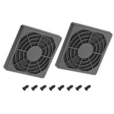 2Pcs 60mm Cooling Fan Filter w Screw Repair ABS Ventilator Grill Guard Black picture